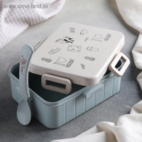 Ланч - бокс с ложкой Доляна &laquo;Люблю вкусняшки&raquo;, 1 л, 18&times;14&times;6,5 см, цвет МИКС