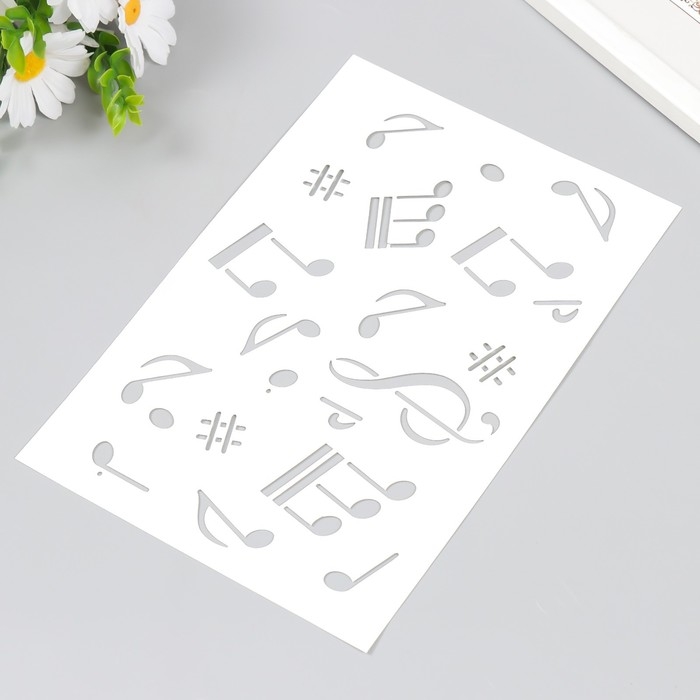 Трафарет пластиковый "Ноты" 24х16 см