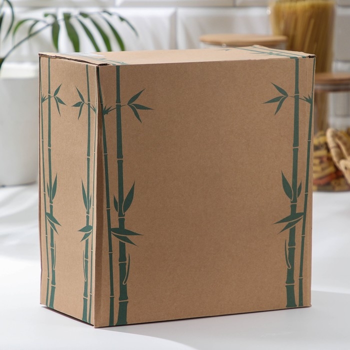 Набор банок стеклянных для сыпучих продуктов с бамбуковыми крышками «Эко», 350 мл, на подставке, 5 шт Набор банок стеклянных для сыпучих продуктов с бамбуковыми крышками «Эко», 350 мл, на подставке, 5 шт