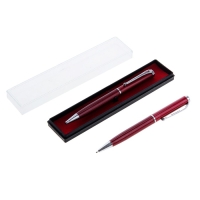 Ручка шариковая, подарочная, поворотная, в пластиковом футляре, бордовая с серебристыми вставками, "Оригинал" Ручка шариковая, подарочная, поворотная, в пластиковом футляре, бордовая с серебристыми вставками, "Оригинал"