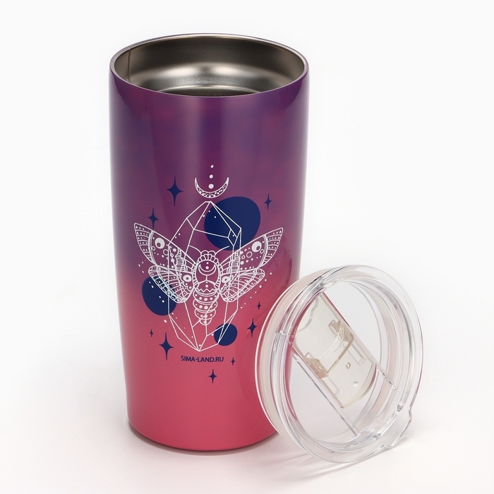 Термостакан металлический &laquo;Мотылек&raquo;, 550 мл, сохраняет тепло 4 ч