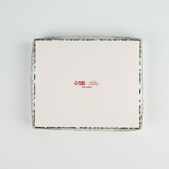 Коробка под 4 конфеты и шоколад с ячейками &laquo;Еловый аромат&raquo; 18 х 15 х 3 см, Новый год