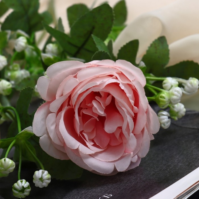 Цветы искусственные "Роза Амория" 7х62 см, светло-розовый