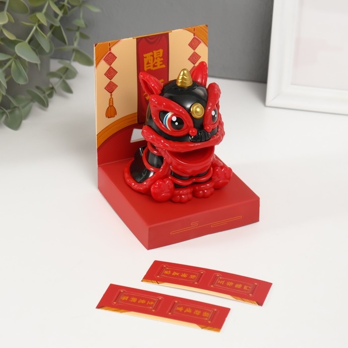 Маятник пластик Маятник пластик "Китайский лев" красно-чёрный 8,5х7,3х8,5 см