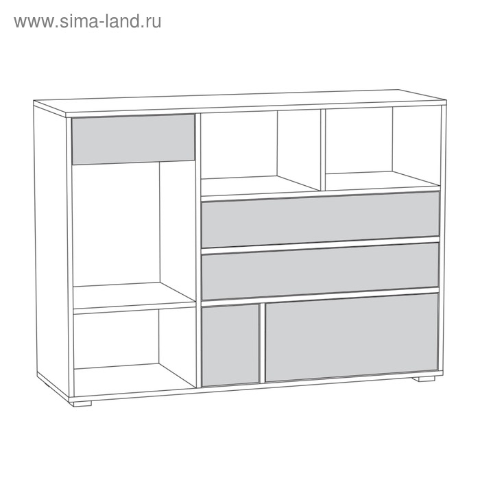 Комод Вайс 10.104, 1212х399х888, Дерево винтаж/Бензин/Мята/Белый премиум/Камень темный