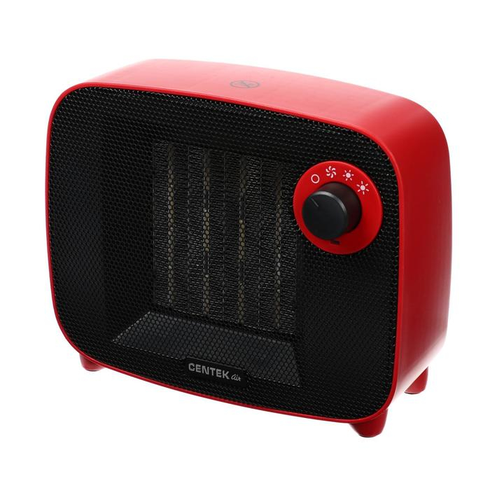 Тепловентилятор Centek CT-6022, керамический, настольный, 1500 Вт, 15 м&sup2;, красный