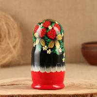 Матрёшка &laquo;Земляничка&raquo;, красное платье, 5 кукольная, 15 см