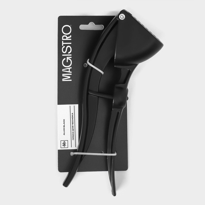 Пресс для чеснока Magistro Alum black, с выталкивателем косточек, цвет чёрный Пресс для чеснока Magistro Alum black, с выталкивателем косточек, цвет чёрный