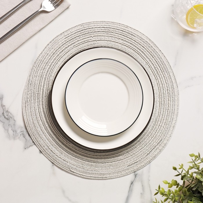 Салфетка сервировочная на стол Доляна &laquo;Градиент&raquo;, d=30 см, цвет серый