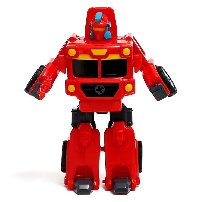 Конструктор винтовой &laquo;Пожарная&raquo;, 2 в 1 робот-машина