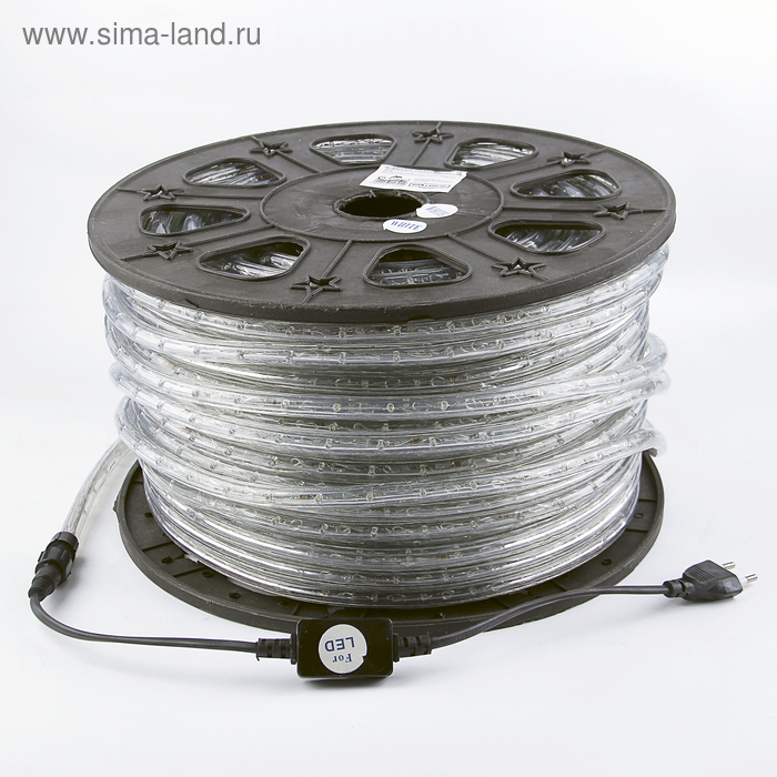 Световой шнур Luazon Lighting 13 мм, IP65, 100 м, 36 LED/м, 220 В, 2W, мерцание, свечение белое
