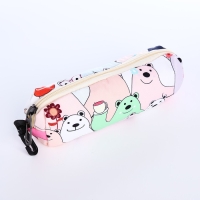 Рюкзак школьный из текстиля на молнии, 3 кармана, пенал, цвет розовый