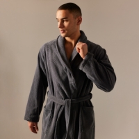 Халат махровый мужской SL HOME: Basic "Гри Сандре", размер M, 100% хлопок, 420 г/м2 Халат махровый мужской SL HOME: Basic "Гри Сандре", размер M, 100% хлопок, 420 г/м2