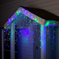 Гирлянда &laquo;Бахрома&raquo; 3 &times; 0.9 м, IP44, УМС, прозрачная нить, 232 LED, свечение мульти, 220 В