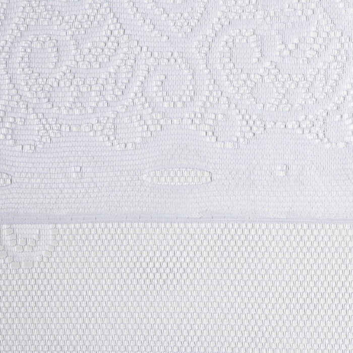 Тюль на кухню без шторной ленты, 200х165 см, цвет белый, 100% полиэстер