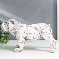 Сувенир полистоун 3D "Английский бульдог" беж 15х11х28 см