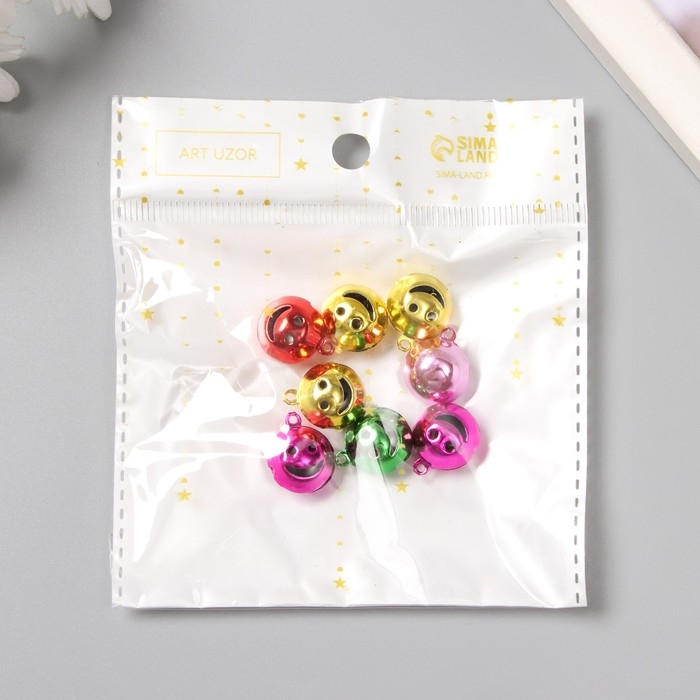 Набор декора для творчества металл Набор декора для творчества металл "Смайл" цветные набор 8 шт