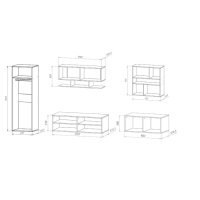 Гостиная Айвори, Графит/Белый Гостиная Айвори, Графит/Белый