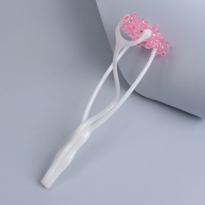 Массажёр для лица и шеи «Трезубец», 23 × 5 × 2,5 см, цвет белый/розовый Массажёр для лица и шеи «Трезубец», 23 × 5 × 2,5 см, цвет белый/розовый