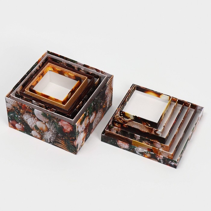 Набор подарочных коробок 6в1 «С Новым годом», 10 х 10 х 6 - 20 х 20 х 11 см, Новый год Набор подарочных коробок 6в1 «С Новым годом», 10 х 10 х 6 - 20 х 20 х 11 см, Новый год