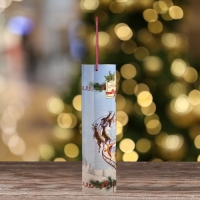 Новый год. Подарочная коробка, тубус под бутылку &laquo;Санта&raquo; 92 х 350 мм (330 мм внутр. высота).