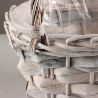 Набор корзин из 3 шт, D31x17xH38см, белый, ива Набор корзин из 3 шт, D31x17xH38см, белый, ива