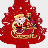 Декоративное украшение (подвеска) "Новогодня ёлка с дед морозом" 40,5х25,5 см Декоративное украшение (подвеска) "Новогодня ёлка с дед морозом" 40,5х25,5 см