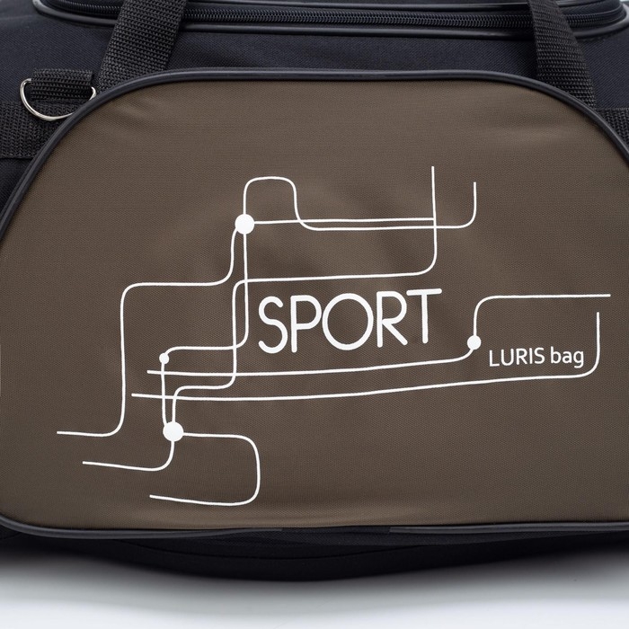 Сумка спортивная, 3 отдела на молниях, наружный карман, длинный ремень, большой размер, цвет чёрный/хаки Сумка спортивная, 3 отдела на молниях, наружный карман, длинный ремень, большой размер, цвет чёрный/хаки