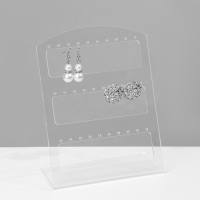 Подставка под серьги на 15 пар, 12,5&times;5,5&times;16,5 см, оргстекло 3 мм, В ЗАЩИТНОЙ ПЛЁНКЕ
