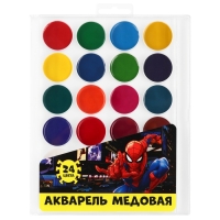 Акварель 24цв пластик, «Человек-паук», европодвес Акварель 24цв пластик, «Человек-паук», европодвес