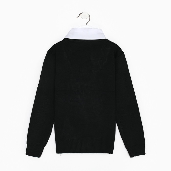 Джемпер-обманка для девочки, цвет чёрный, рост 158-164см
