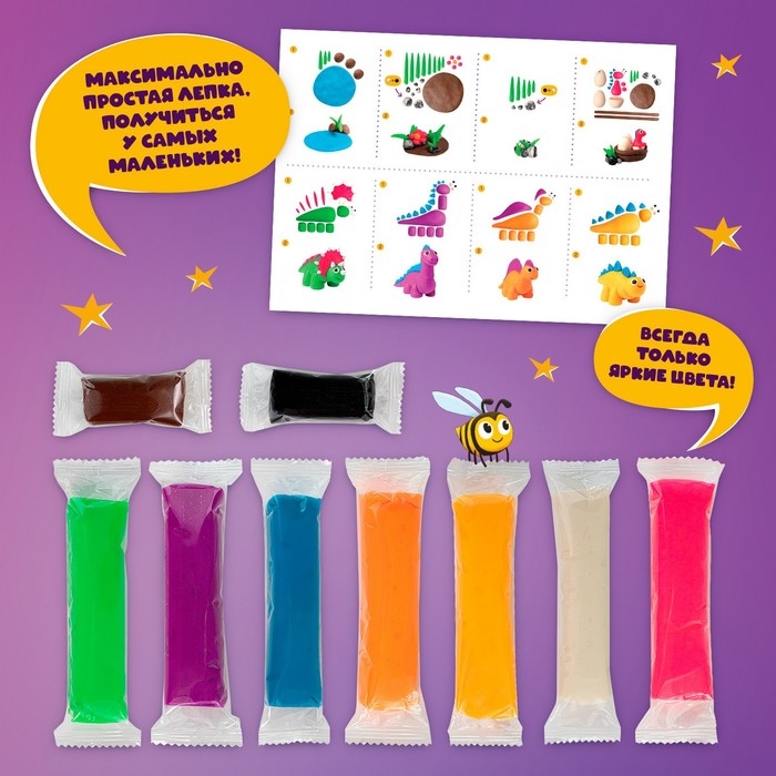 Тесто для лепки &laquo;Волшебное тесто. Семья динозавров&raquo; 400 г