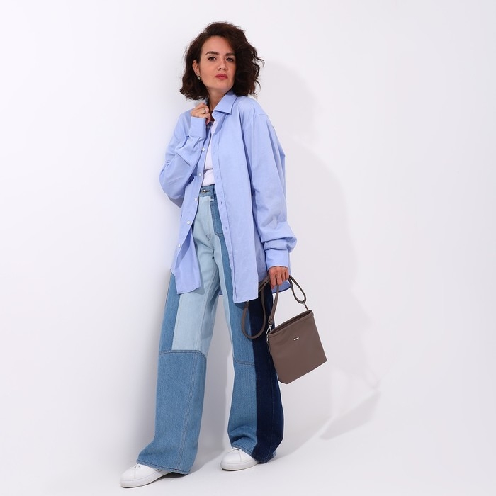 Сумка кросс-боди на молнии, цвет серо-бежевый Сумка кросс-боди на молнии, цвет серо-бежевый