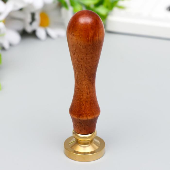 Печать для сургуча с деревянной ручкой Печать для сургуча с деревянной ручкой "Солнце и месяц - геометрия" 9х2,5х2,5 см