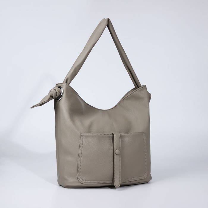 Сумка-тоут на молнии, 2 наружных кармана, цвет серый Сумка-тоут на молнии, 2 наружных кармана, цвет серый