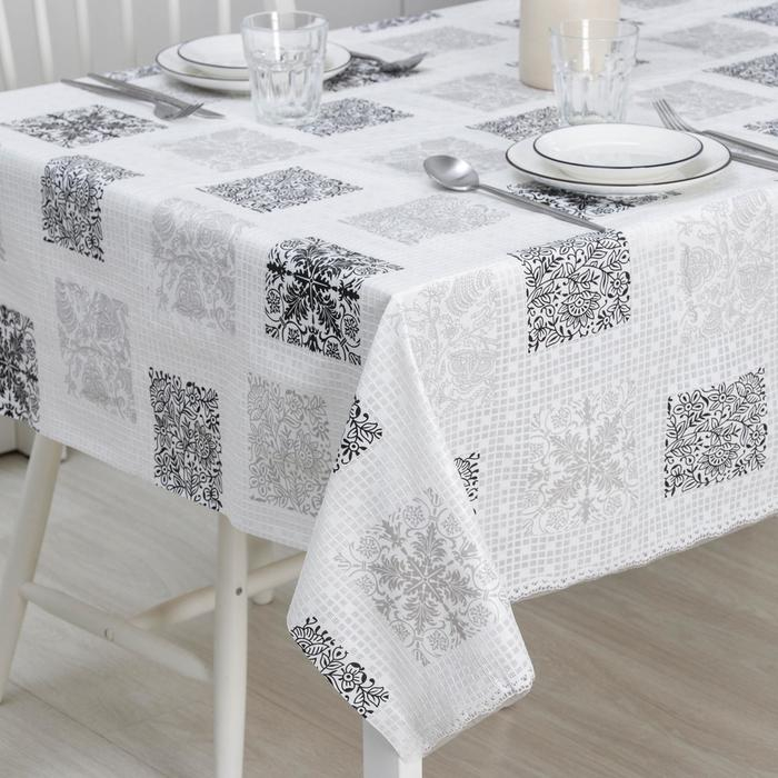 Клеёнка столовая &laquo;Вензеля&raquo;, ширина 137 см, рулон 20 метров, толщина 0,3 мм