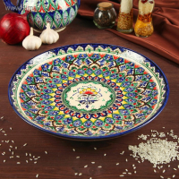 Ляган Риштанская Керамика "Узоры", 31 см, синий Ляган Риштанская Керамика "Узоры", 31 см, синий