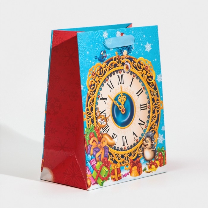 Пакет подарочный новогодний ламинированный &laquo;Лесные зверушки&raquo;, MS 18 х 23 х 10 см, Новый год