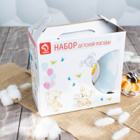 Набор детской посуды Доляна &laquo;Мишутка&raquo;, 3 предмета: кружка 200 мл, миска 450 мл, тарелка d=20 см