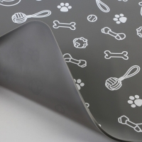 Коврик силиконовый под миску &laquo;Паттерн&raquo;, 30х40 см, серый