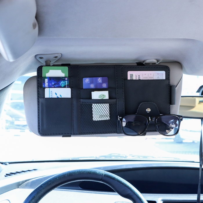 Органайзер на солнцезащитный козырек, 30&times;14.5 см, черный