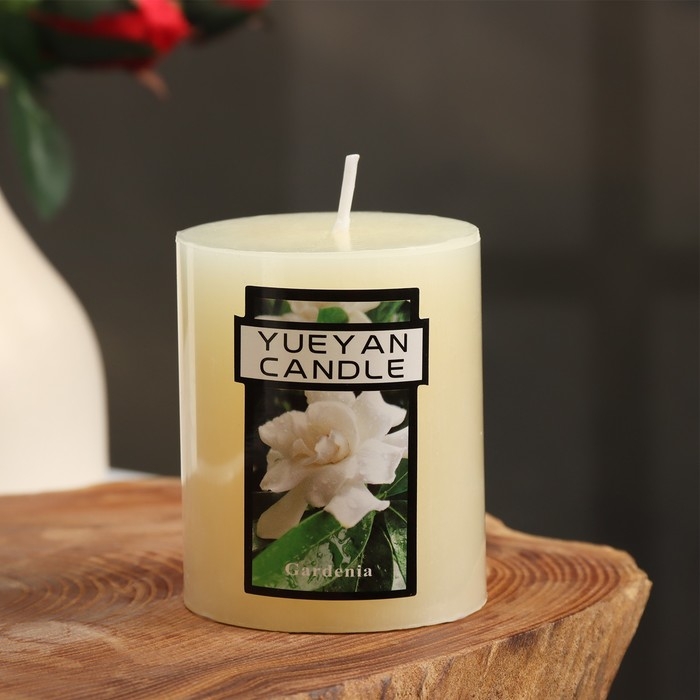 Свеча-цилиндр ароматическая "Гардения жасминовидная", 6х7,5 см