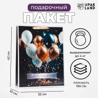 Пакет ламинированный вертикальный &laquo;С Днем Рождения!&raquo;, 33 х 42 х 10 см