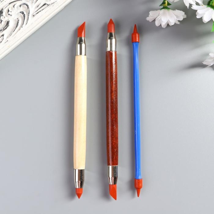 Инструменты для моделирования и придания формы набор 3 шт с резиновыми наконечниками 16 см Инструменты для моделирования и придания формы набор 3 шт с резиновыми наконечниками 16 см