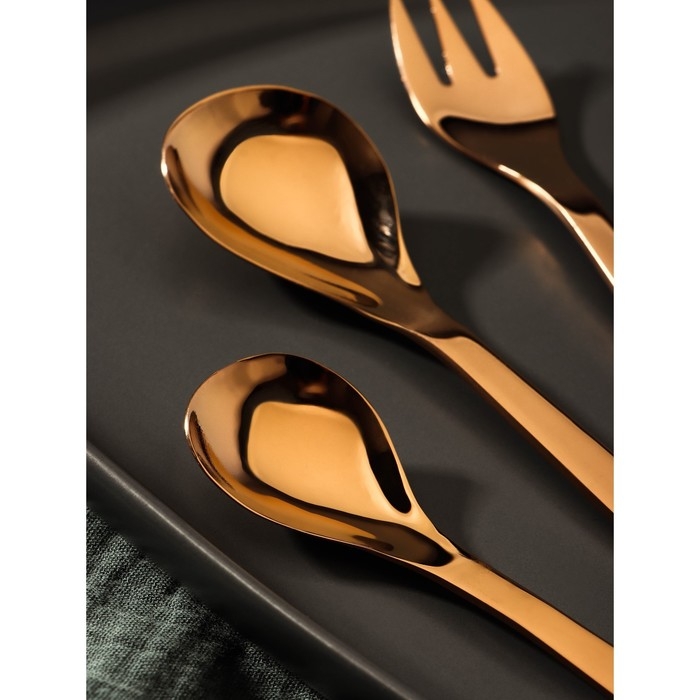 Столовые приборы из нержавеющей стали Magistro Aqua, 4 предмета, цвет бронзовый Столовые приборы из нержавеющей стали Magistro Aqua, 4 предмета, цвет бронзовый