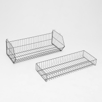 Накопитель разборный на колесах, 5 корзин с разделителями, 90&times;42&times;135 см, цвет чёрный