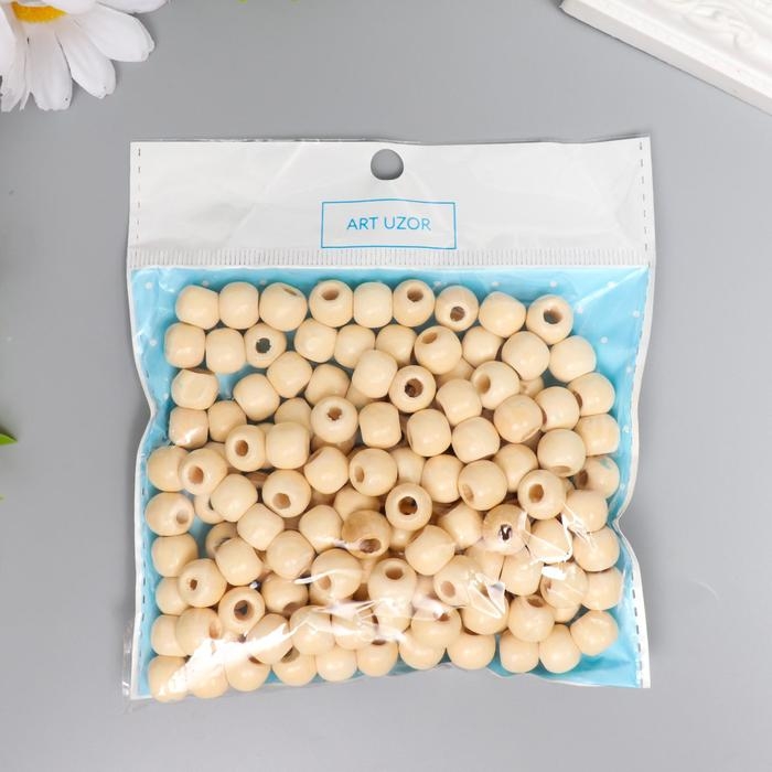 Набор бусин для творчества дерево "Натуральный" 50 гр 1х0,9 см