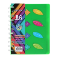 Блокнот на гребне А6, 100 листов, линия, обложка пластик, с разделителями "Листья", МИКС Блокнот на гребне А6, 100 листов, линия, обложка пластик, с разделителями "Листья", МИКС