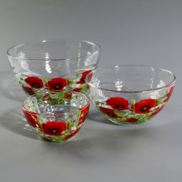 Набор салатников &laquo;Цветник&raquo;, 3 шт: 215 мл, d=11 см; 450 мл, d=15,8 см; 925 мл, d=18,8 см, МИКС