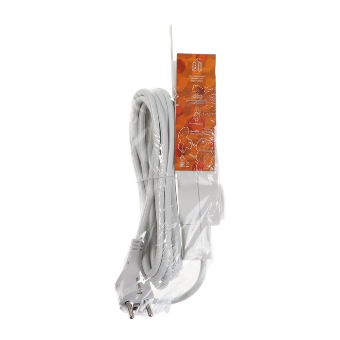 Удлинитель duwi, 3 розетки, 5 м, 10 А, 2200 Вт, ПВС 3х0.75 мм2, с з/к, с выключателем, белый Удлинитель duwi, 3 розетки, 5 м, 10 А, 2200 Вт, ПВС 3х0.75 мм2, с з/к, с выключателем, белый